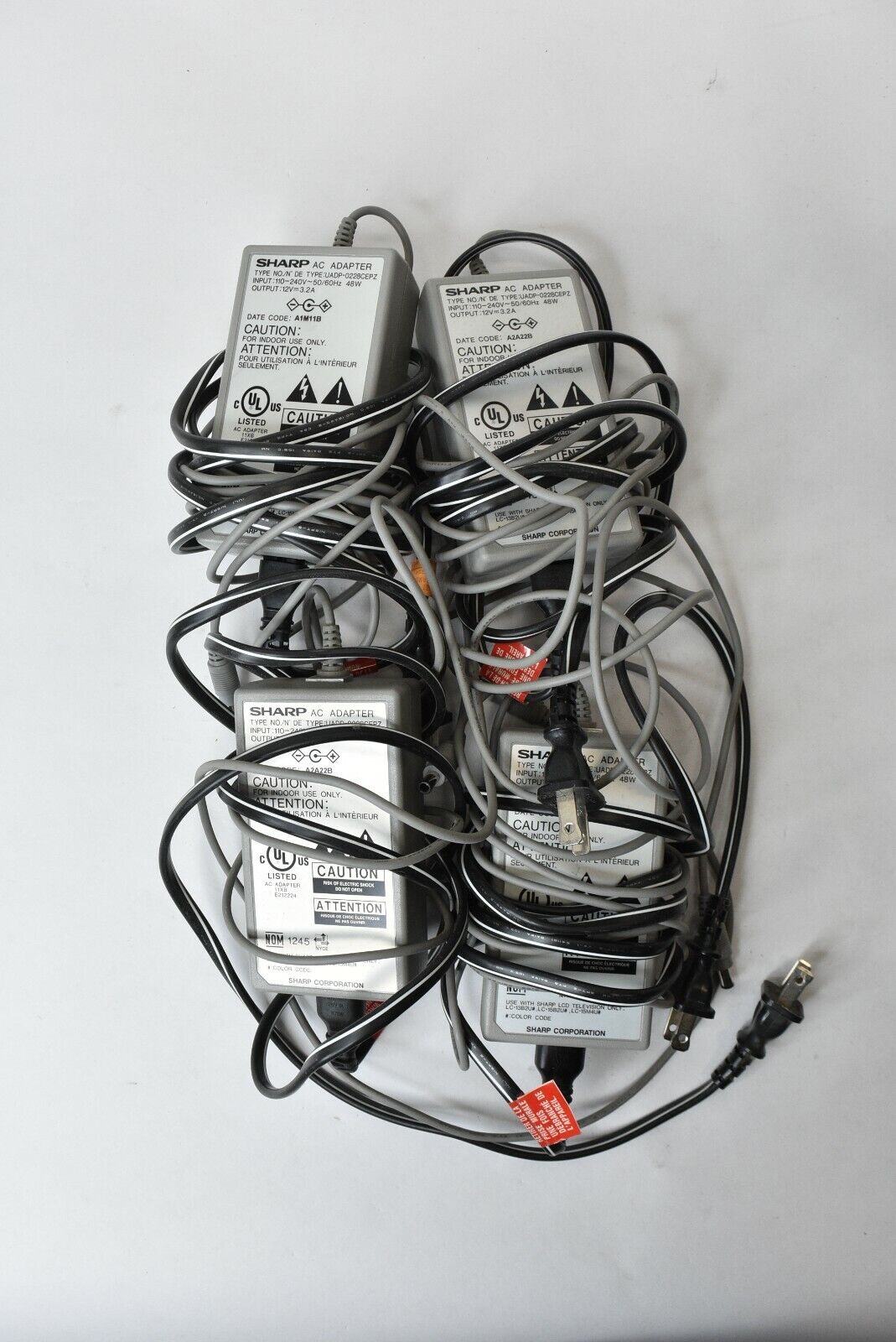 Lot of 4 Sharp AC Adapter Power Supply Unit UADP-0228CEPZ 12V 3.2A Brand: Sharp Connection Split/Duplication: 1:2 Fe Lot of 4 Sharp AC Adapter Power Supply Unit UADP-0228CEPZ 12V 3.2A Brand: Sharp Connection Split/Duplication: 1:2 Fe